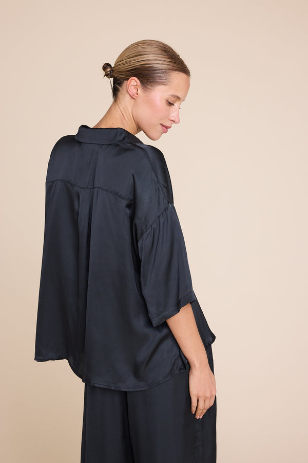 Line Of Oslo Resort Satin Top Top Black 097