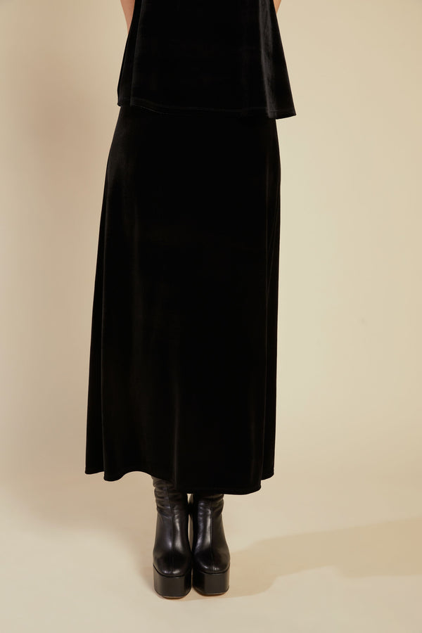 Line Of Oslo Rikke Velvet Skirt Skirts Black 097