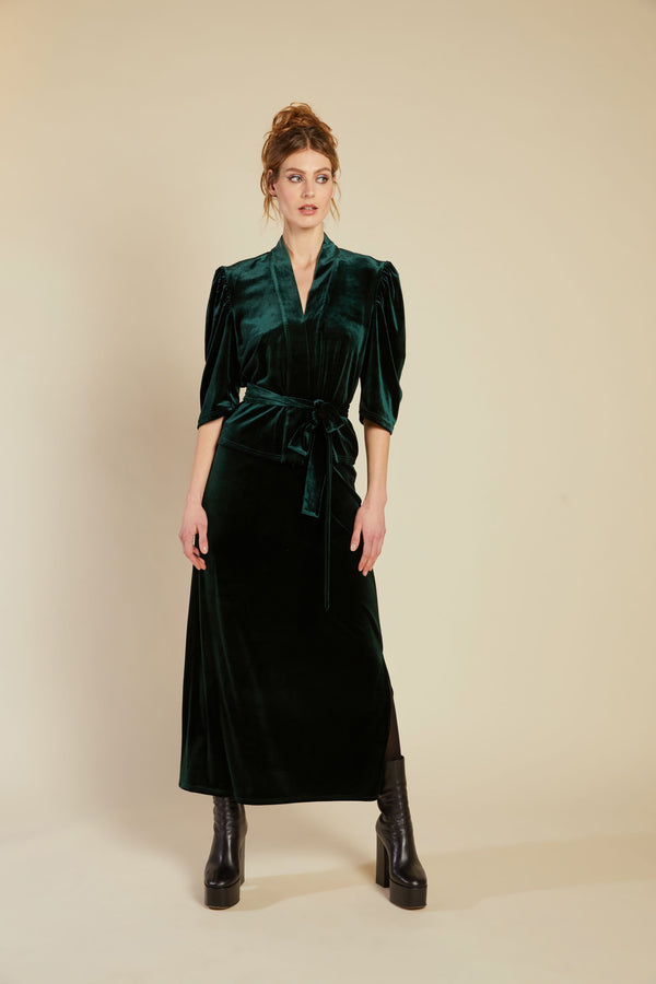 Line Of Oslo Rikke Velvet Skirt Skirts Green 053