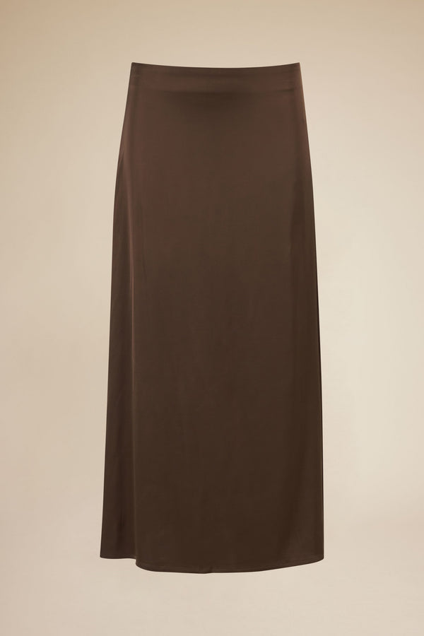 Line Of Oslo Rikke Viscose Satin Skirt Skirts Brown 063