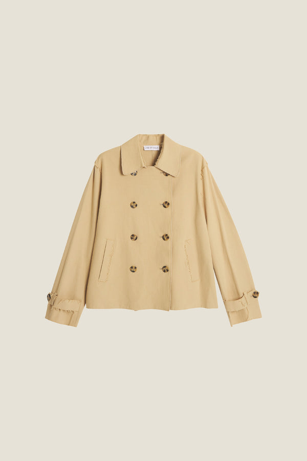 Line Of Oslo Robbie Short Trench Coat Jacket Sand 069