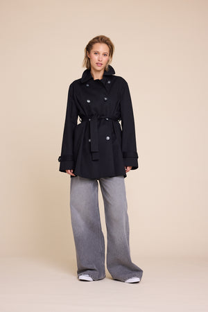 Line Of Oslo Robbie Long Trenchcoat  Black 097