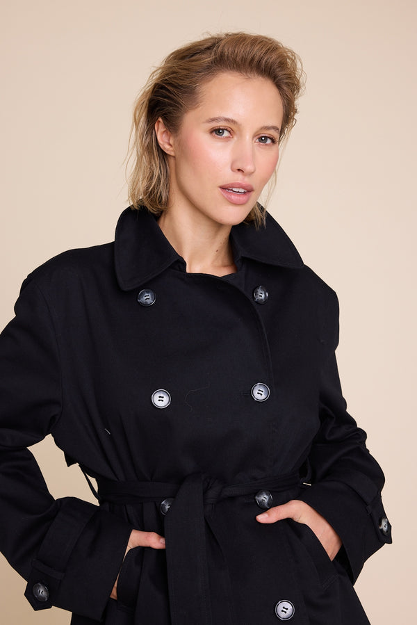 Line Of Oslo Robbie Long Trenchcoat  Black 097