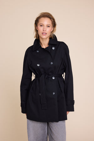 Line Of Oslo Robbie Long Trenchcoat  Black 097