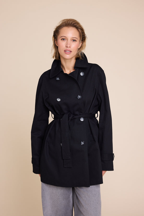 Line Of Oslo Robbie Long Trenchcoat  Black 097