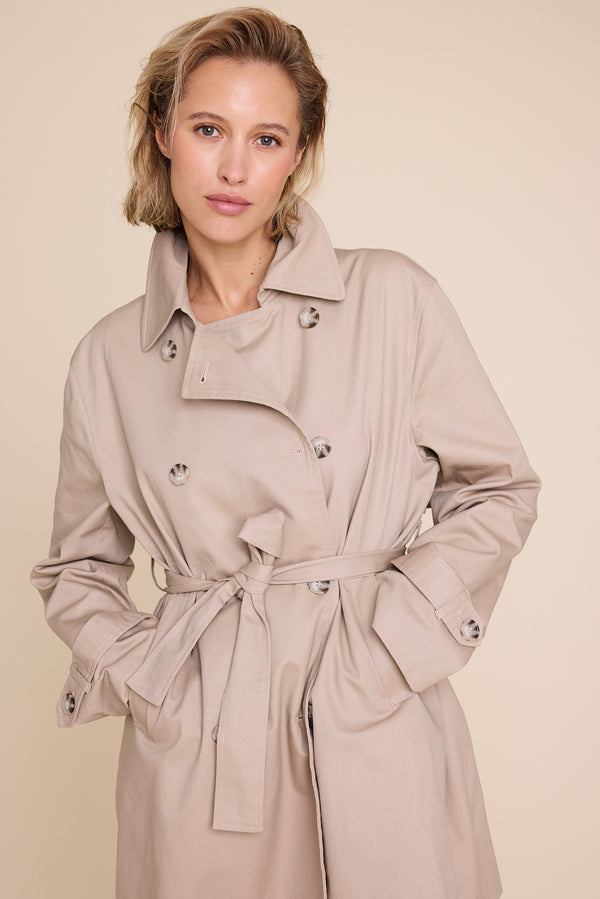 Line Of Oslo Robbie Long Trenchcoat  Camel 061