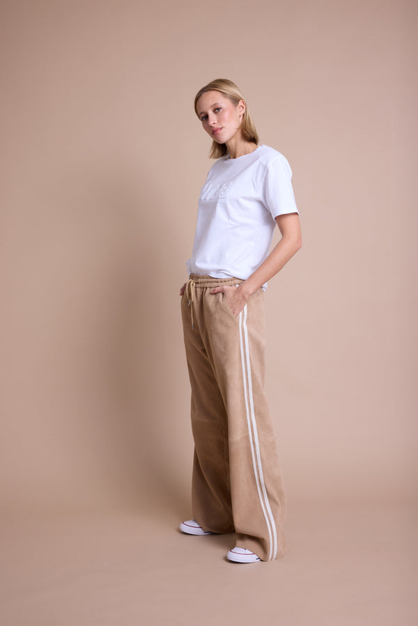Line Of Oslo Rolling Semsket Bukse Trouser Camel 061