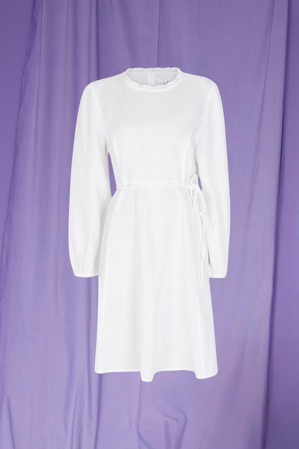 Line Of Oslo Saint Short Linen Dress Dress White 001