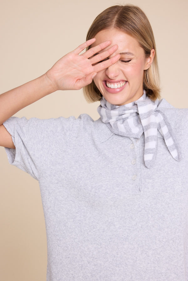 Line Of Oslo Scarf Scarf Grey mel/White 011