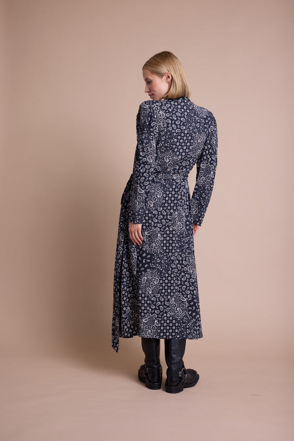 Line Of Oslo Scarlett Paisley Kjole Dress As is 136