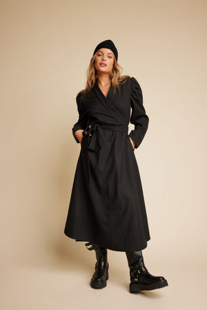 Line Of Oslo Scarlett Wool Dress Dresses Antracite 004