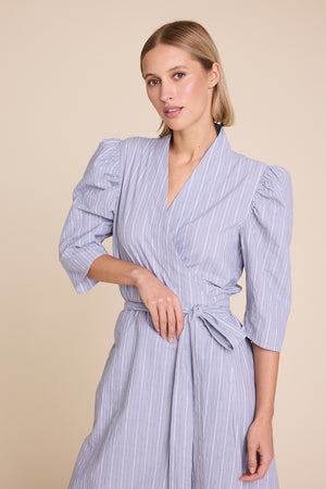 Line Of Oslo Scarlett Short Stripe Dress Dress Grey 005