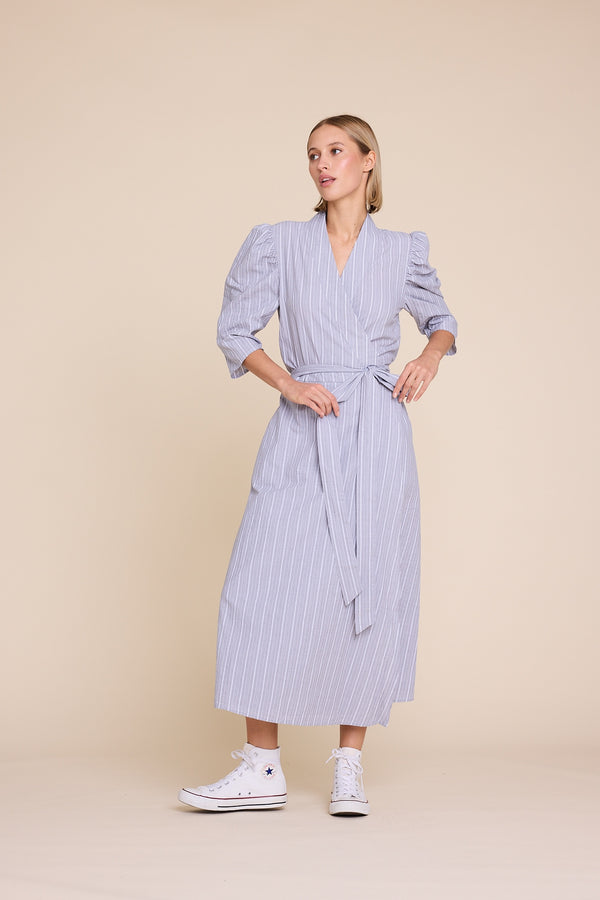 Line Of Oslo Scarlett Short Stripe Dress Dress Grey 005