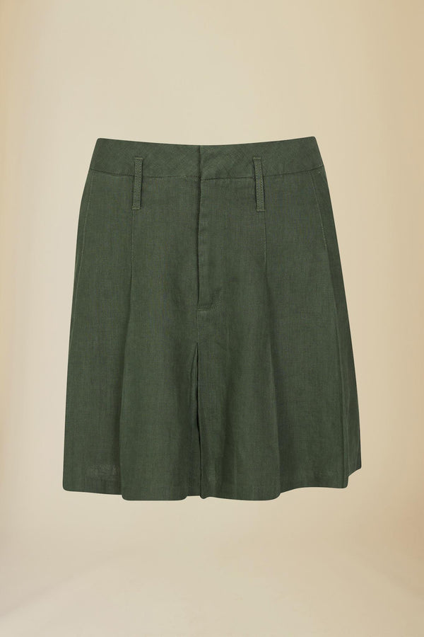 Line Of Oslo School Linen Skirt Skirts Army 119