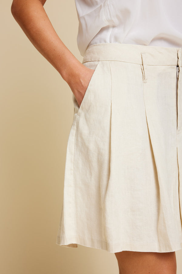 Line Of Oslo School Linen Skirt Skirts White 001
