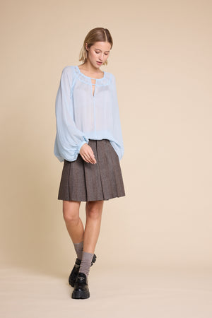 Line Of Oslo School Wool Check Skirt Skirt As is 136