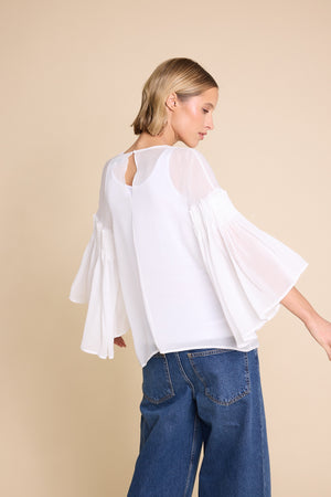 Line Of Oslo Sienna Solid Top Blouse Creme 091