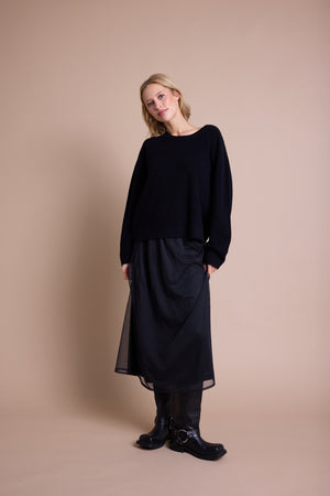 Line Of Oslo Skirt Mesh Skirt Black 097