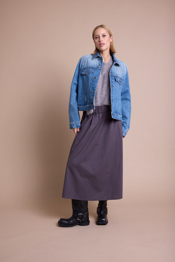 Line Of Oslo Skirt Solid Skirt Brown 063
