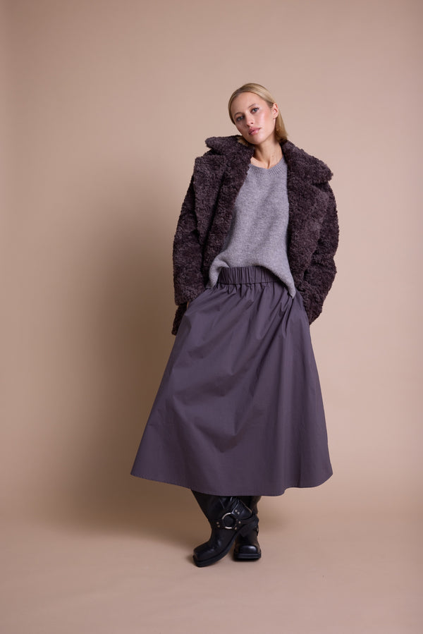 Line Of Oslo Skirt Solid Skirt Brown 063