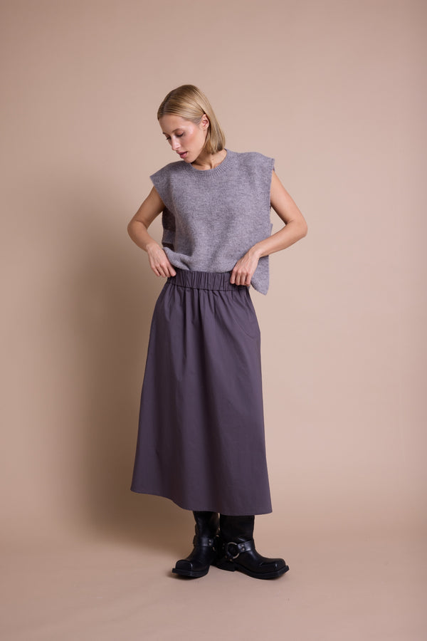 Line Of Oslo Skirt Solid Skirt Brown 063