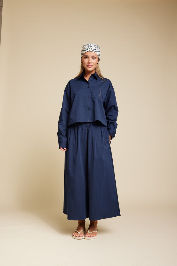 Line Of Oslo Skirt Solid Skirts Blue 066