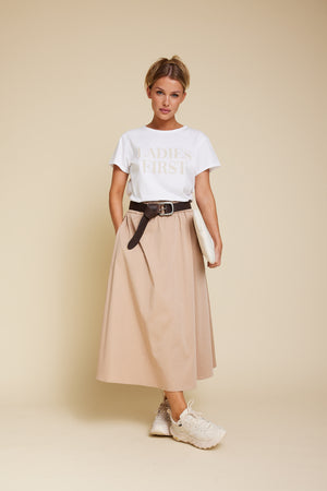 Line Of Oslo Skirt Solid Skirts Latte