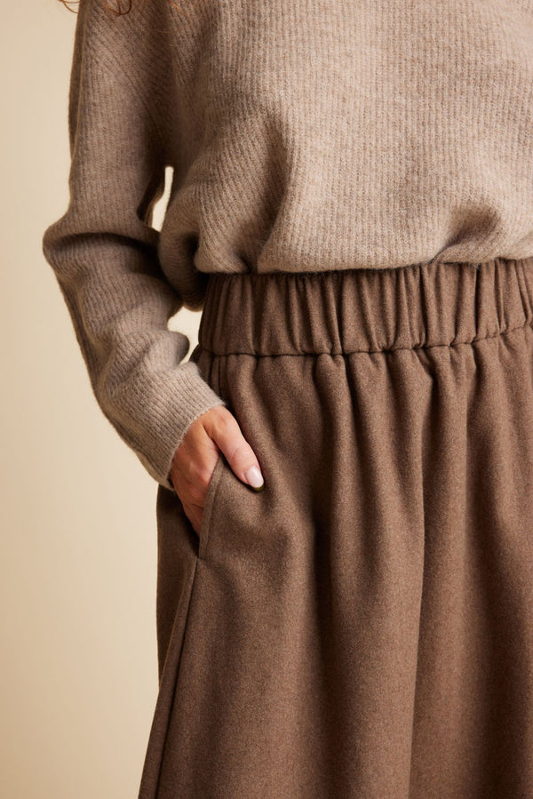 Line Of Oslo Skirt Wool Skirts Brown 063