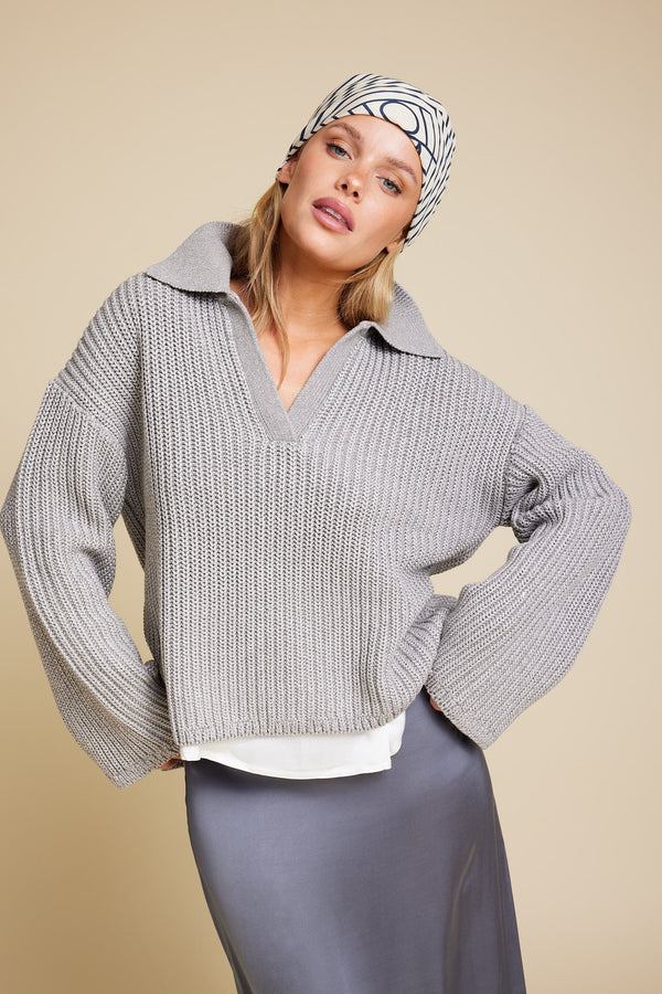 Line Of Oslo Sophie SS24 Sweater Knitted sweaters Grey 005