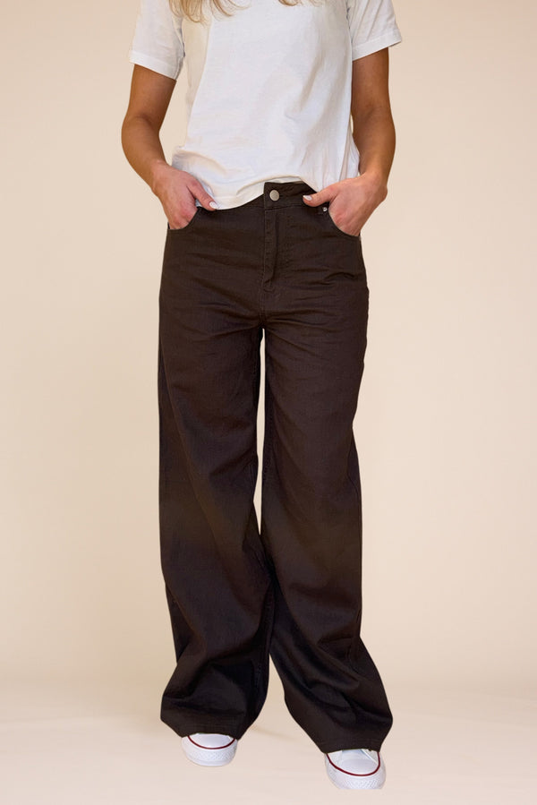 Line Of Oslo St. Barth Linen Trousers Trouser Dark brown 064