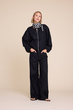 Line Of Oslo St. Barth Linen Trousers Trouser Black 097