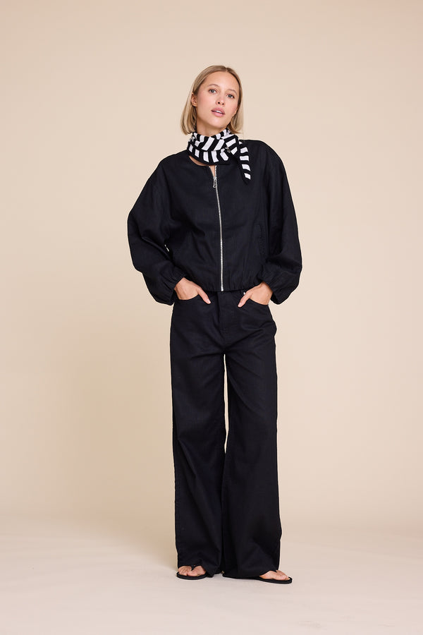 Line Of Oslo St. Barth Linen Trousers Trouser Black 097