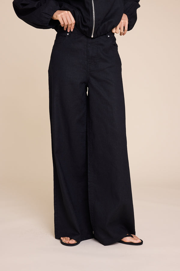 Line Of Oslo St. Barth Linen Trousers Trouser Black 097