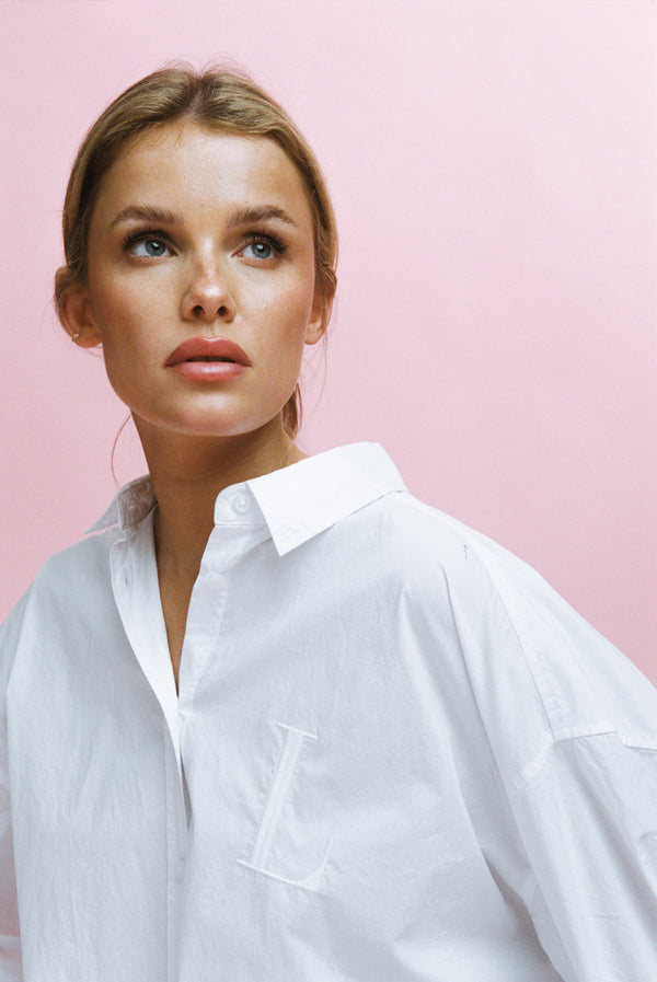 Line Of Oslo Stella Solid 24 Shirt Blouse White 001