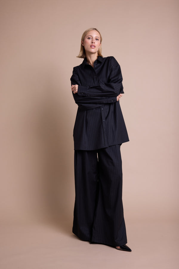 Line Of Oslo Stella Stripe Skjorte Blouse Black 097