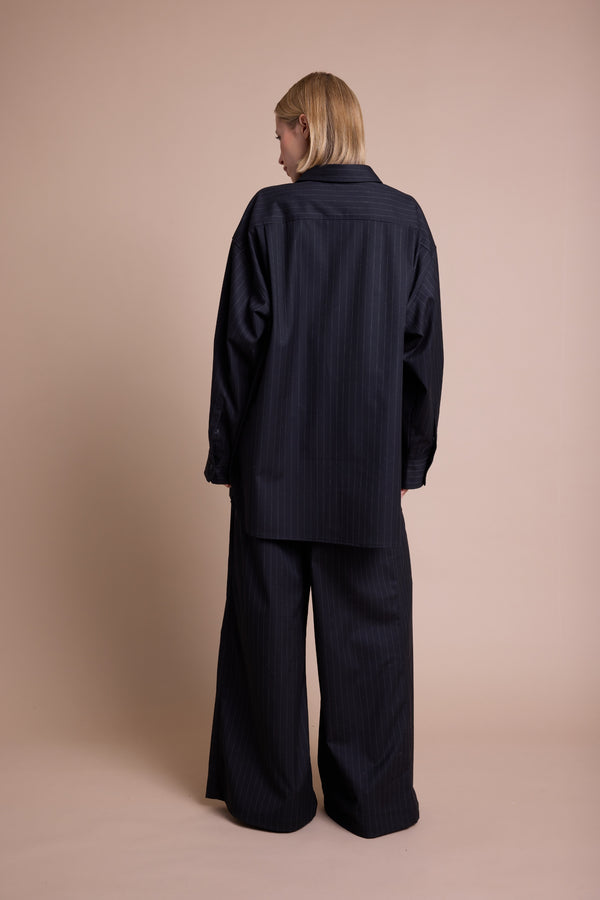 Line Of Oslo Stella Stripe Skjorte Blouse Black 097
