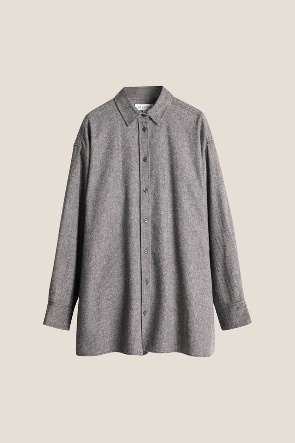 Line Of Oslo Stella Wool Skjorte Blouse Antracite 004
