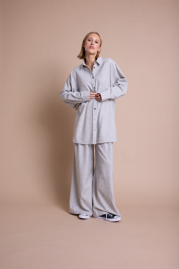 Line Of Oslo Stella Wool Skjorte Blouse Grey 005