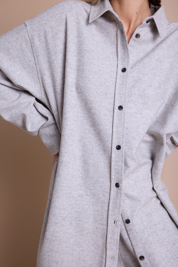 Line Of Oslo Stella Wool Skjorte Blouse Grey 005