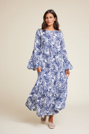 Line Of Oslo Stone Palms Dress Dress Blue 066