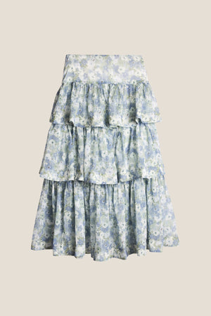 Line Of Oslo Summer Flower Skirt Skirt Light Blue 003