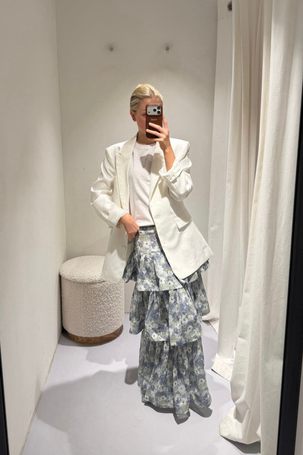 Line Of Oslo Summer Flower Skirt Skirt Light Blue 003