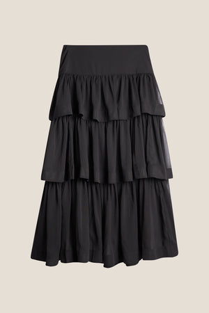 Line Of Oslo Summer Solid Skirt Skirt Black 097