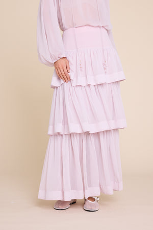 Line Of Oslo Summer Solid Skirt Skirt Pink 002