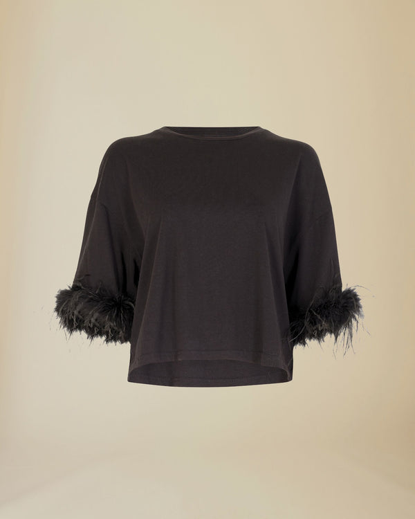 Line Of Oslo Swan Top Tops Black 097