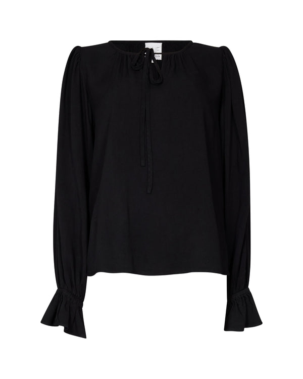 Line Of Oslo Sweet Solid blouse Blouse Black 097