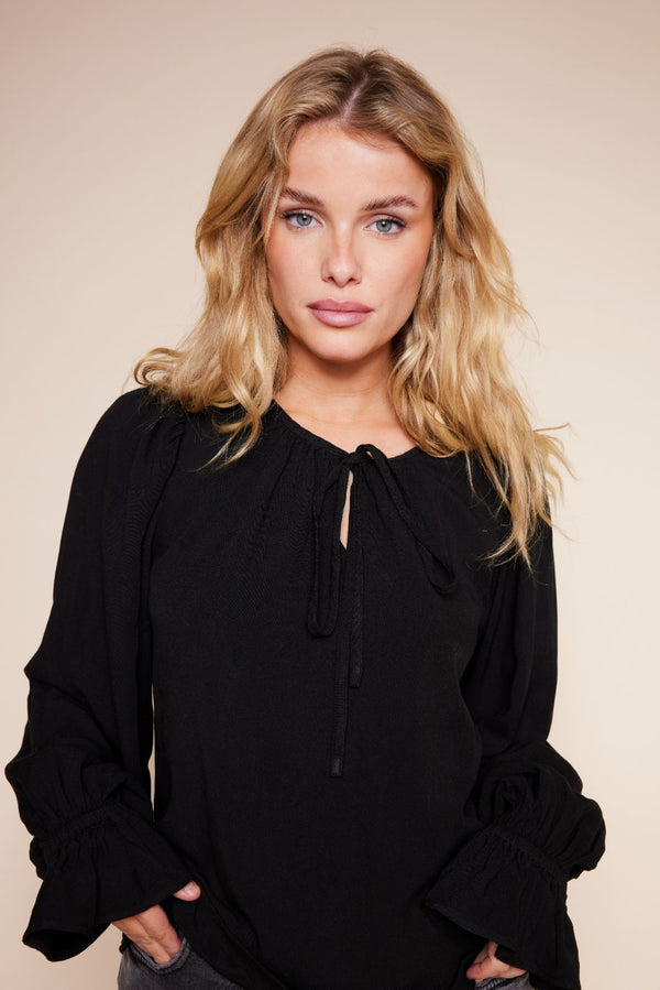 Line Of Oslo Sweet Solid blouse Blouse Black 097