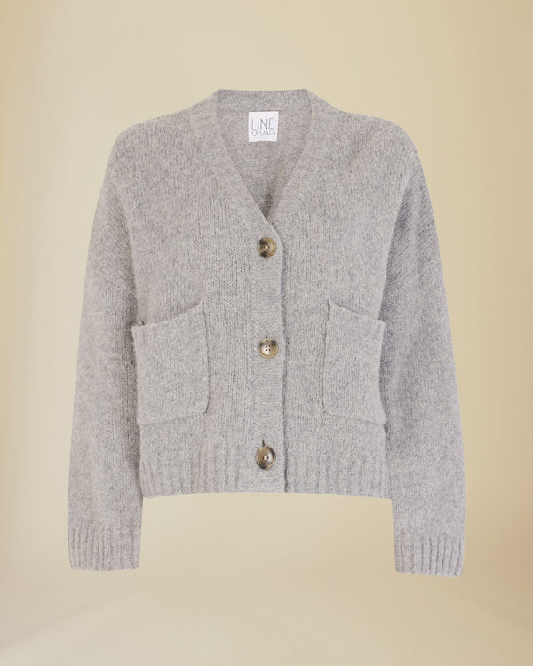 Line Of Oslo Teddy Cardigan Cardigan Grey 005