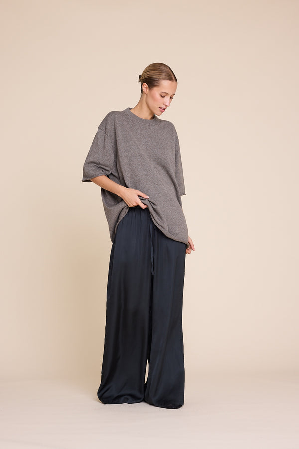 Line Of Oslo Terry Knitted T-shirt Top Brown 063