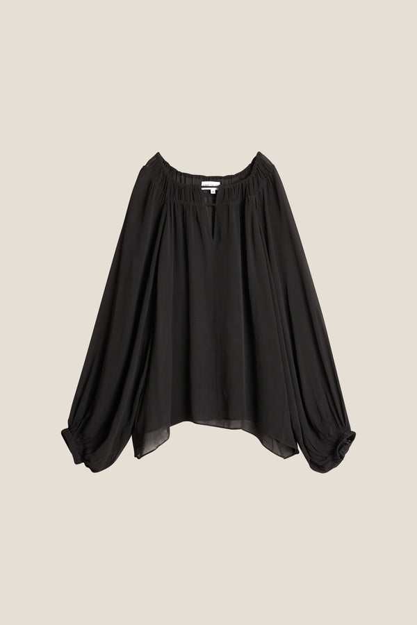 Line Of Oslo Tessa Chiffon Top Blouse Black 097
